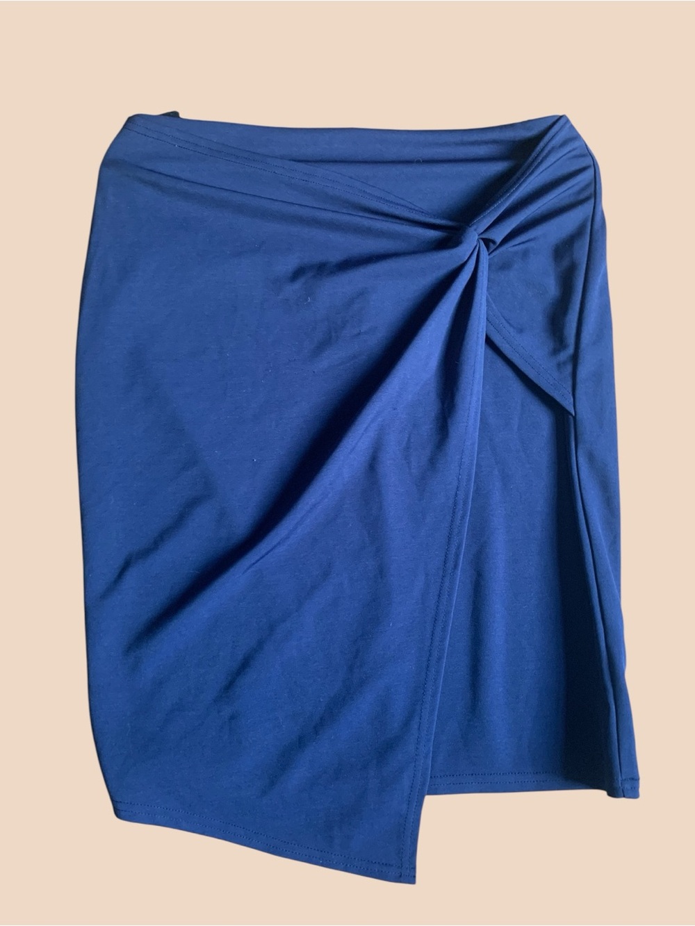 Knot-Detail Asymmetrical Women's Skirt in Royal Blue